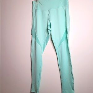 NWT- Mint Green Leggings With Mesh Panels